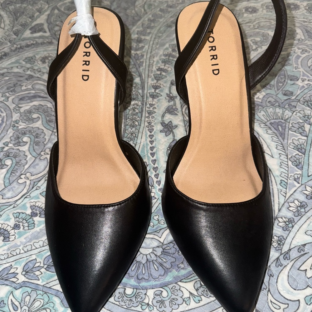 Torrid Elegant Black Slingback Heels